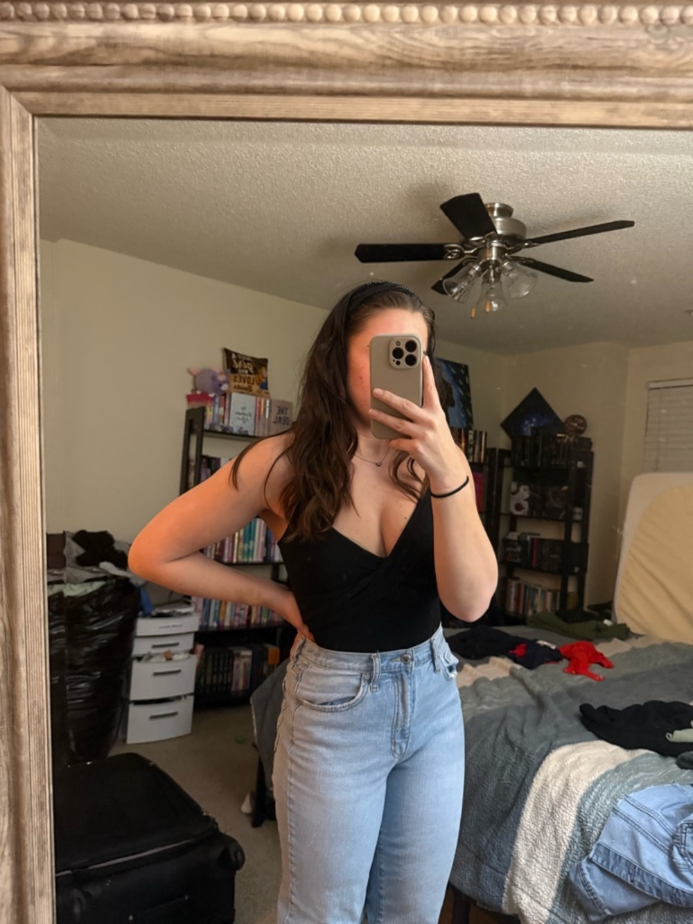 a new day Black V-Neck Sleeveless Bodysuit